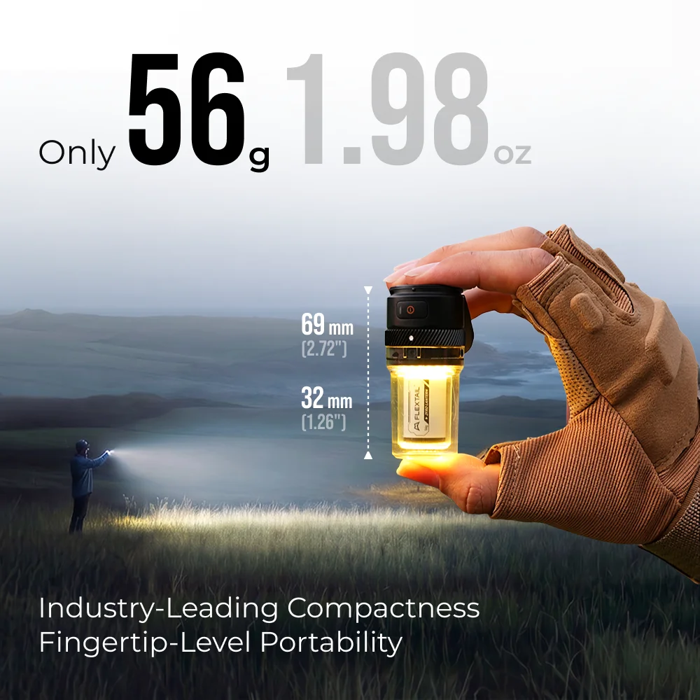 FLEXTAIL ZERO Ultralight 2-in-1 Camping Lantern - 300LM LED & Waterproof