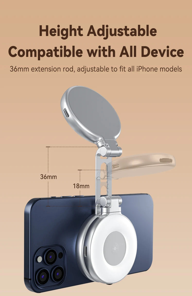 TELESIN Magnetic Phone Grip & Remote Control for iPhone/Huawei/Samsung