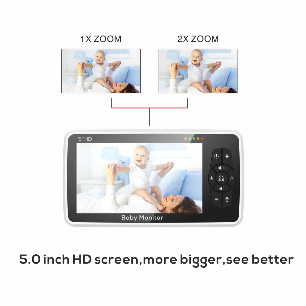 5-Inch Video Baby Monitor with 4X Zoom & 22H Battery Life