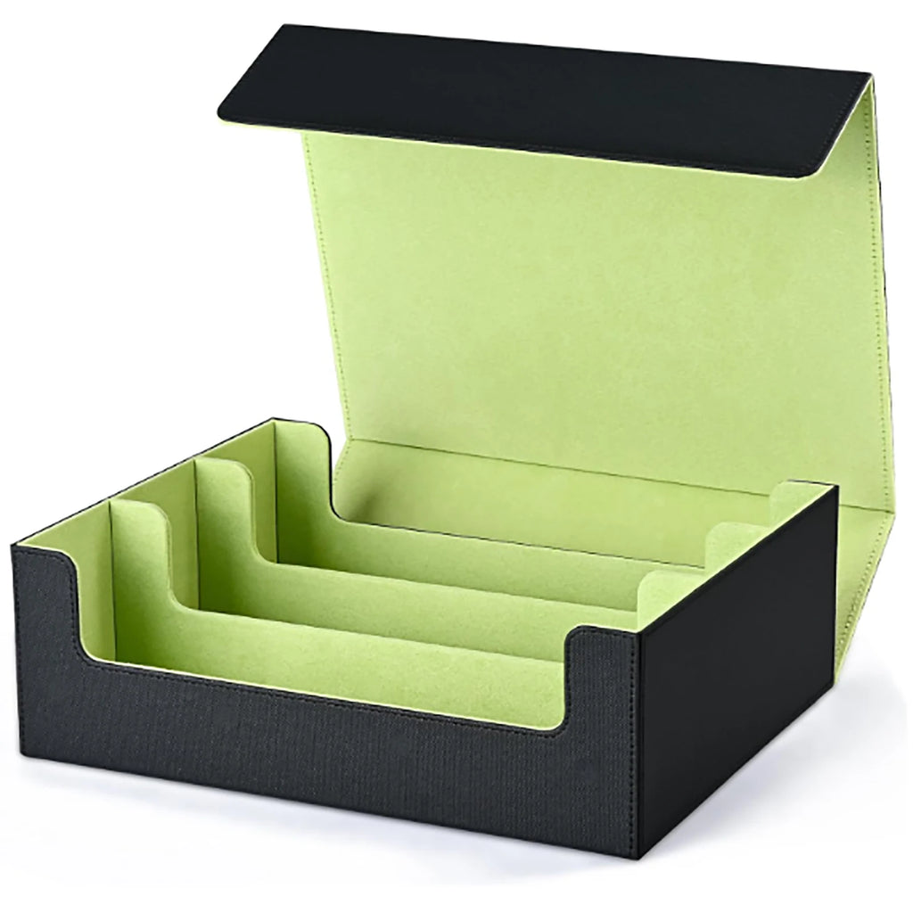 Premium PU Leather Trading Card Storage Box - Holds 1800+ Decks