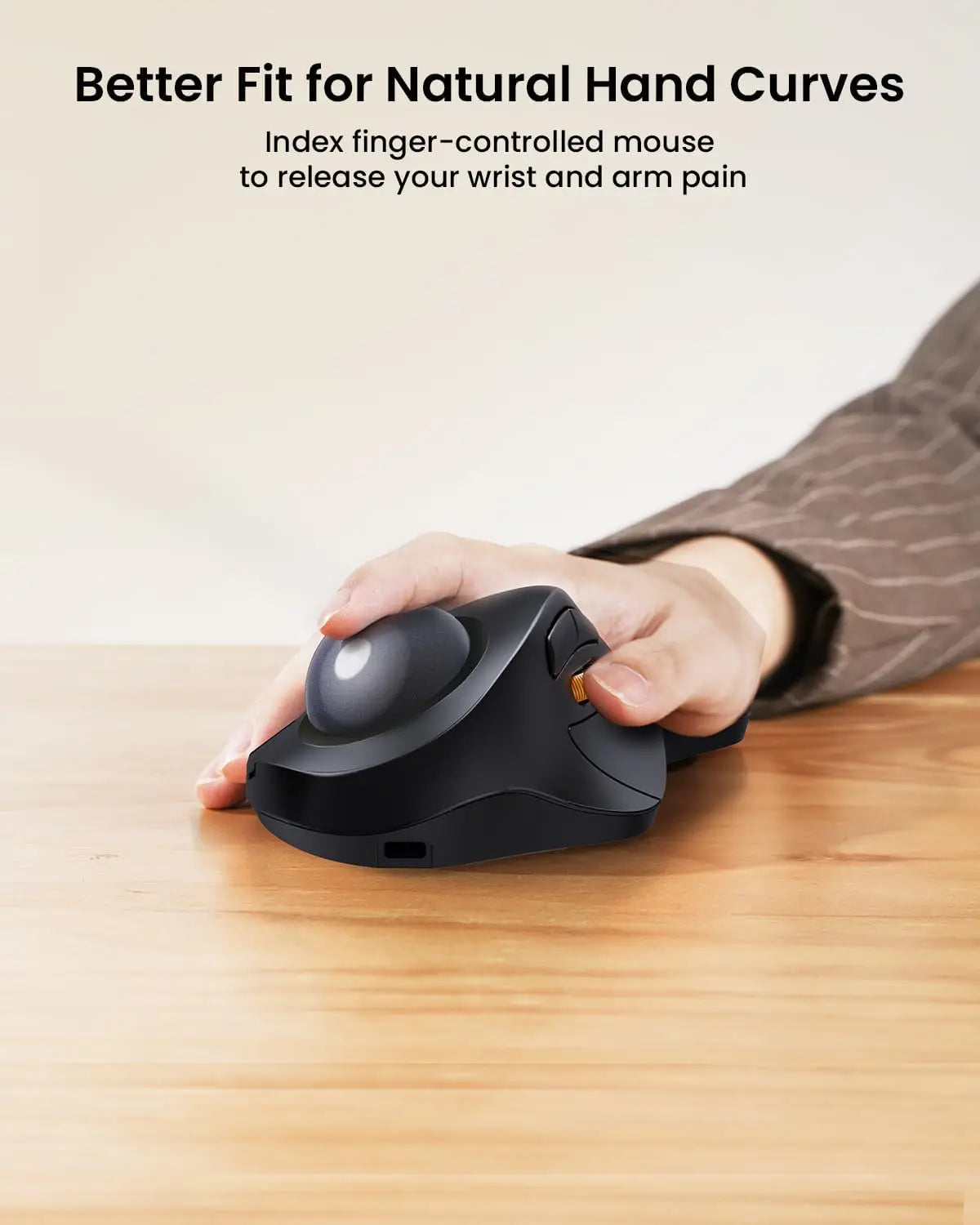 ProtoArc EM03 Wireless Bluetooth Trackball Mouse - Ergonomic & Rechargeable
