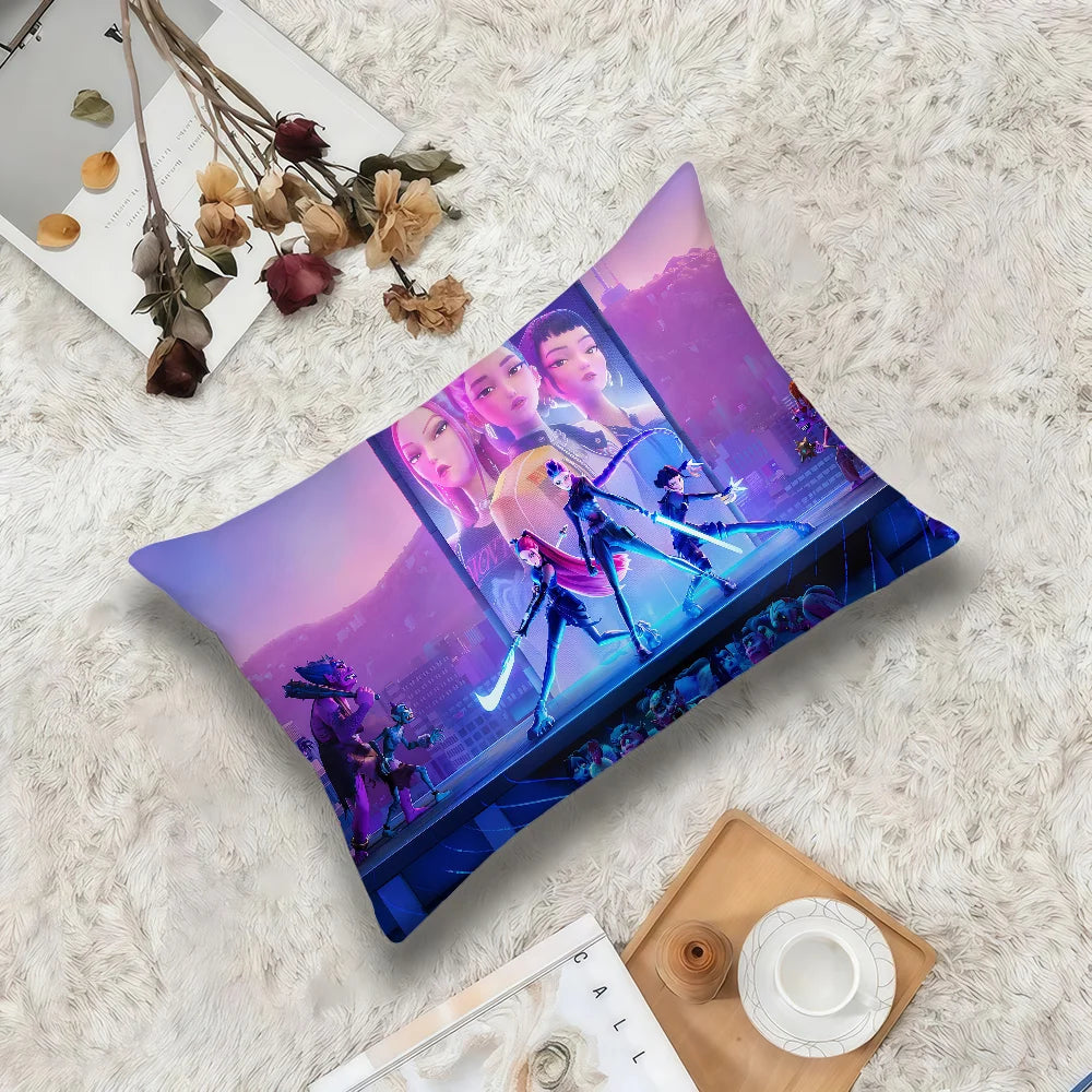 K-KPop D-Demon H-Hunters-ES Double-Sided Pillow Cover - Cozy Decorative Accent