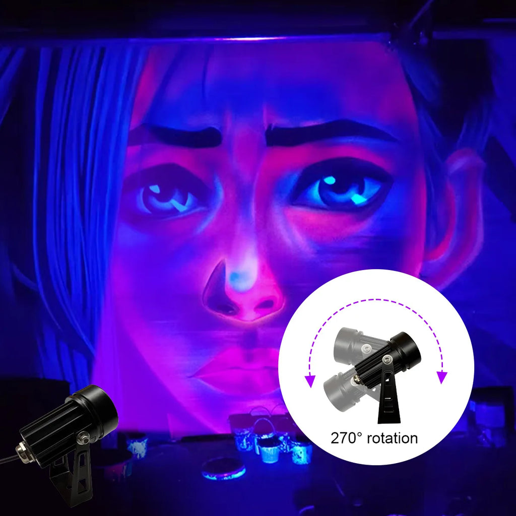 T-SUNRISE UV Projection Light with Clip for Parties & Events