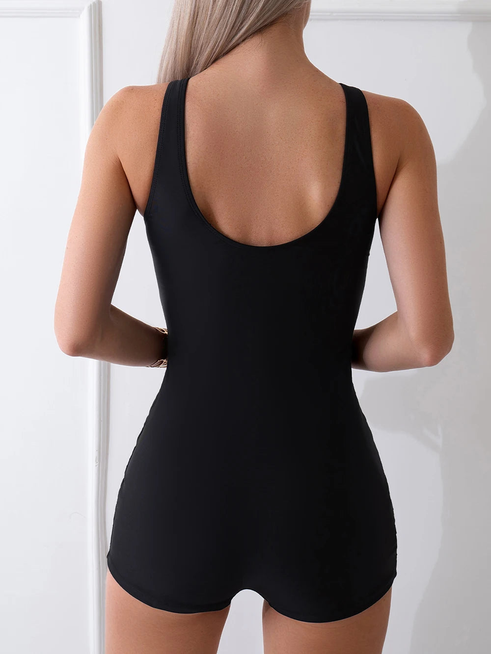 Stylish Padded One Piece Swimsuit for Women - Racerback Design