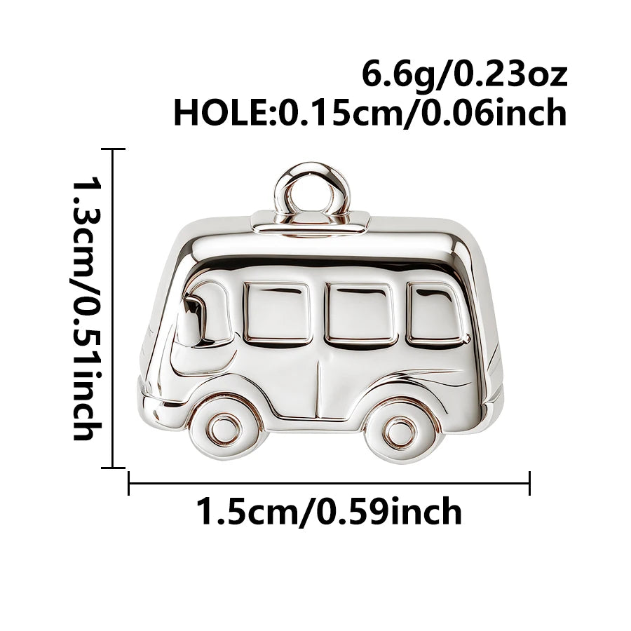 4pcs Funny Transportation Charms - Stainless Steel Pendants for DIY