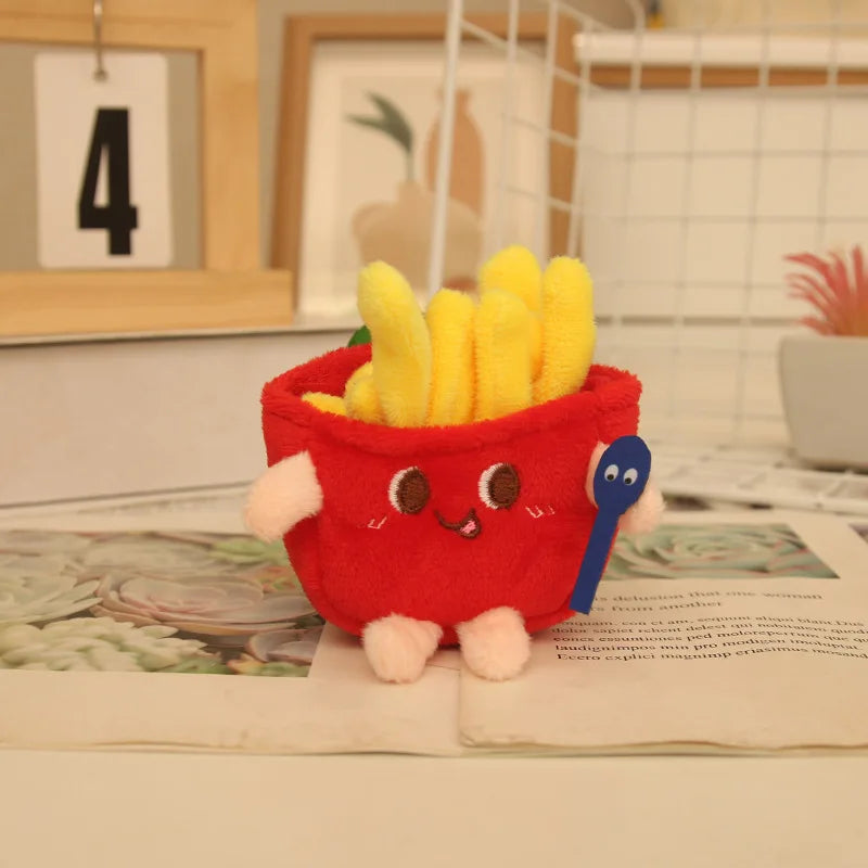 Cute Plush French Fries Bag Charm Keychain for Girls & Couples
