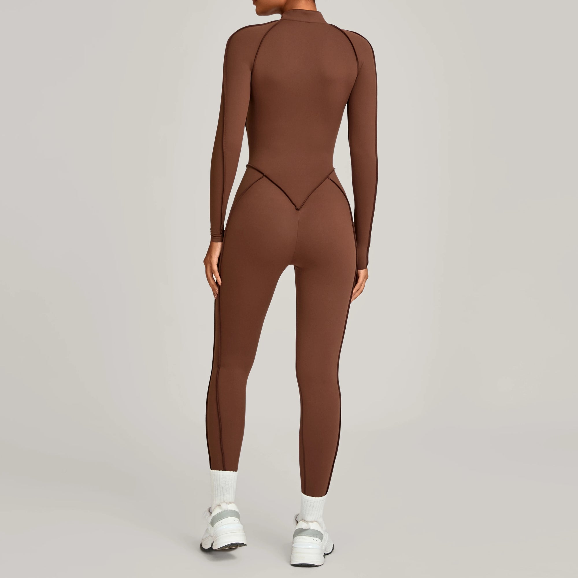 ZEEHOOH Women's High Elasticity Yoga Zipper Bodysuit