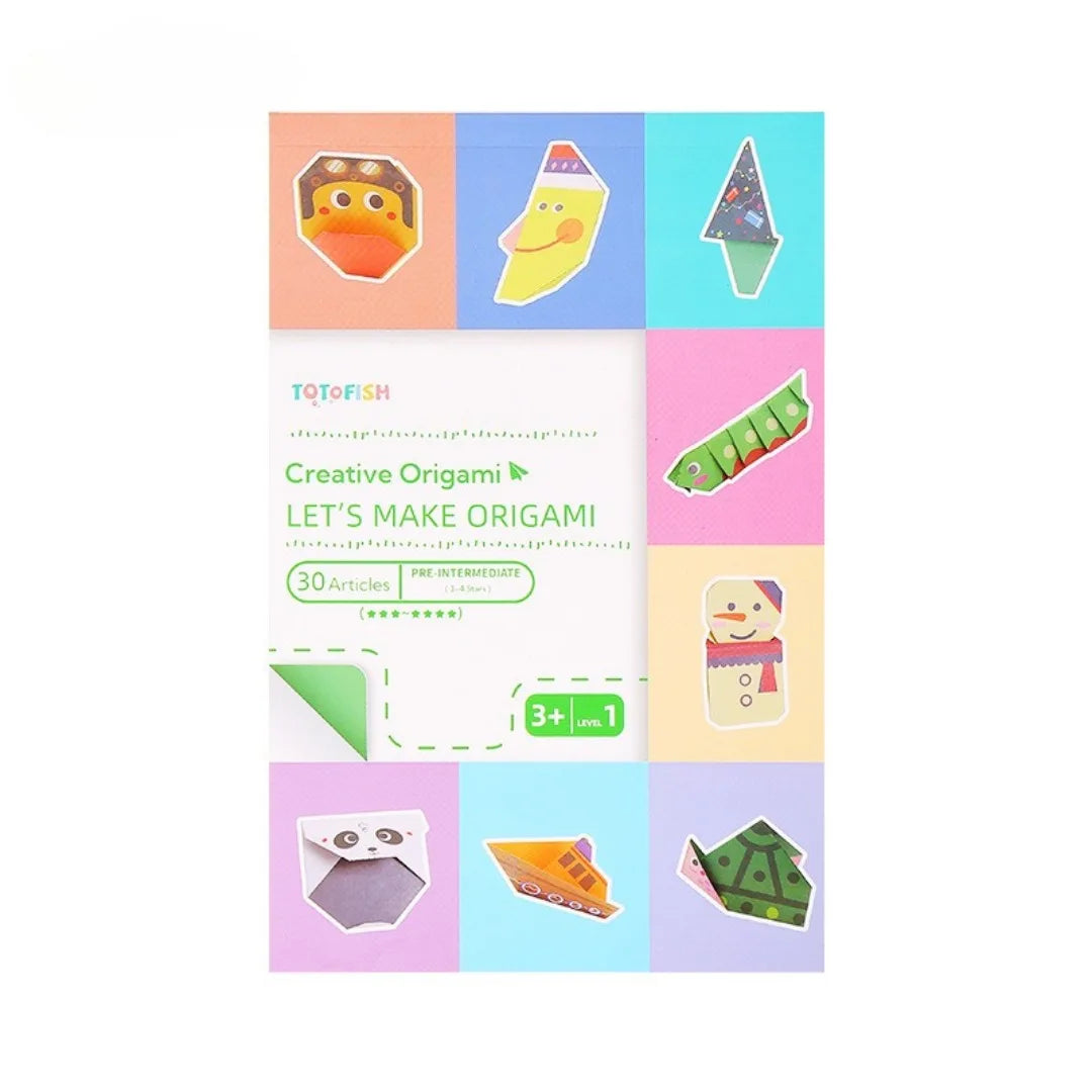 Creative Origami Kit - 30 Colorful Paper Sheets & Craft Guide for Kids