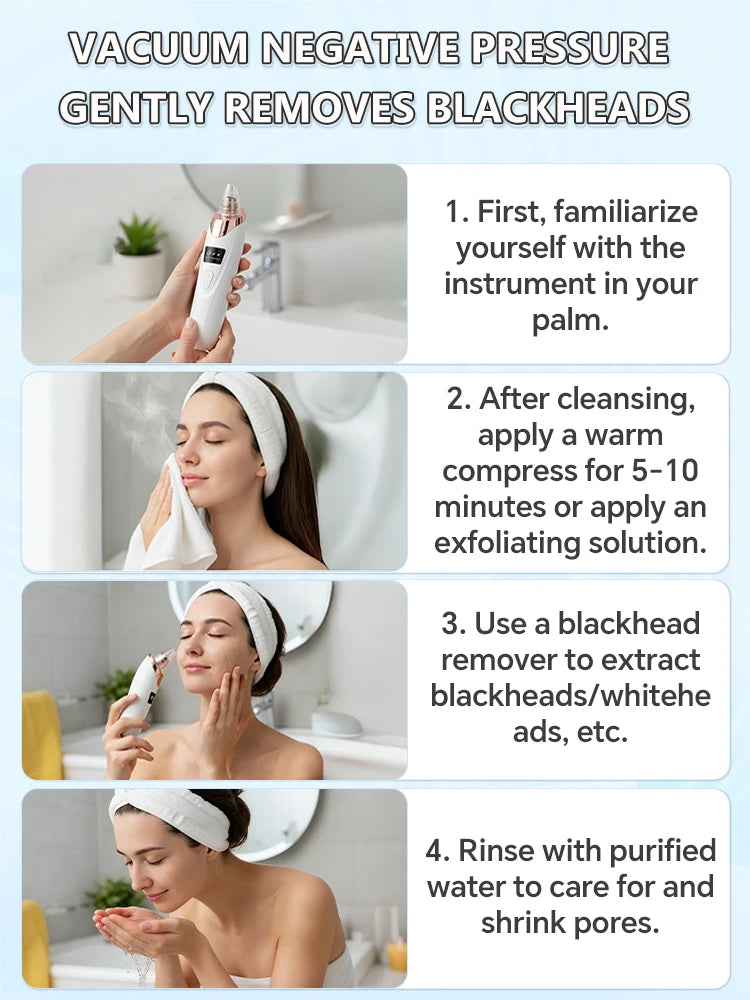 Rechargeable Blackhead Vacuum - Pore Extractor for Clear Skin Care