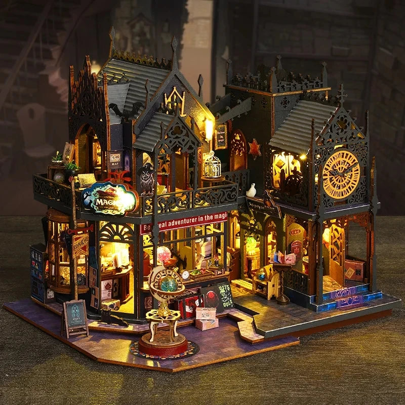 DIY Wooden Dollhouse Kit with Mini Furniture - Creative Build for Kids