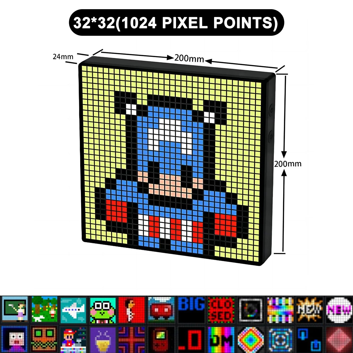 64x64 RGB LED Pixel Display - Bluetooth Programmable Art Panel