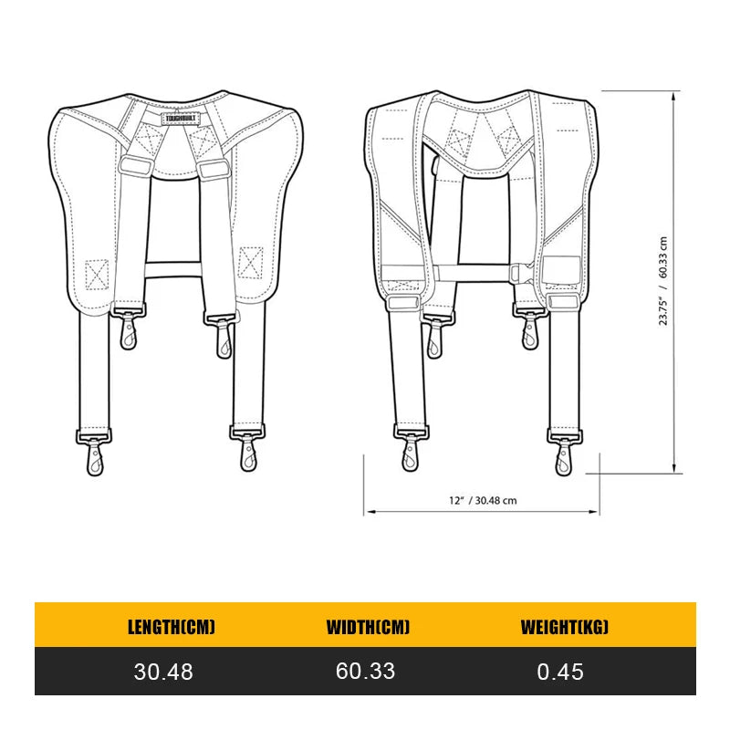 ToughBuilt Pro Padded Suspenders for Ultimate Comfort & Support
