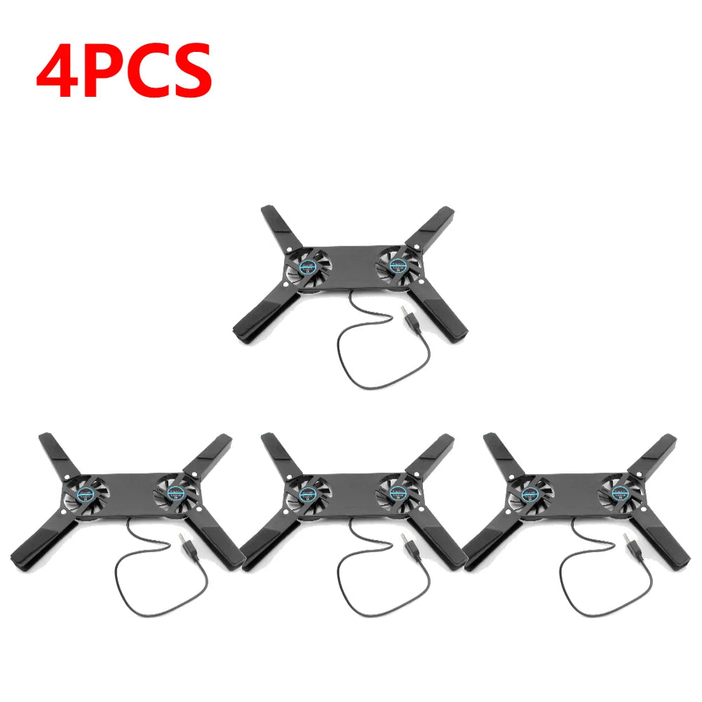 USB-Powered Laptop Cooling Pad with Dual Fans - Portable & Foldable