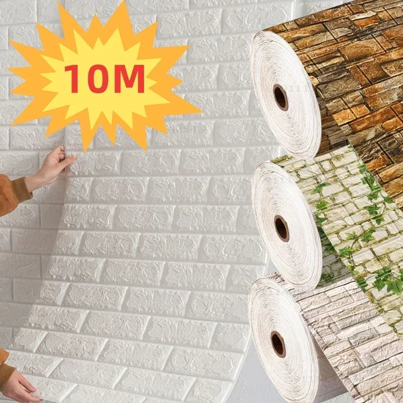 3D Self-Adhesive Foam Brick Wallpaper - Modern Home Décor