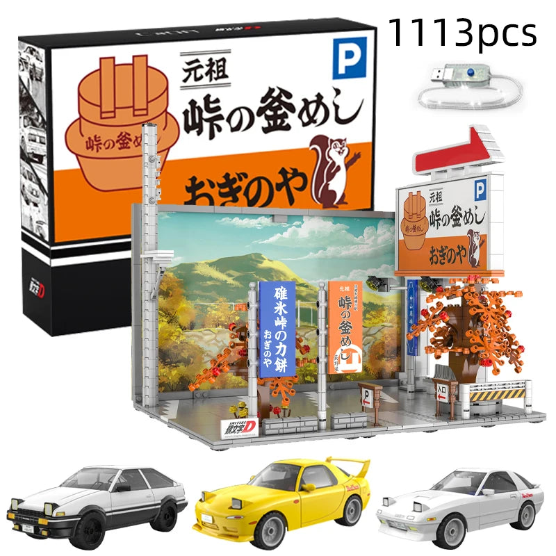 Cada Anime Initial D Tofu Shop Model - Building Blocks with LED