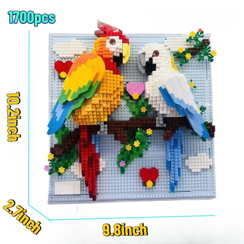3D Animal DIY Building Block Art Set - Sharks, Eagles & Pandas