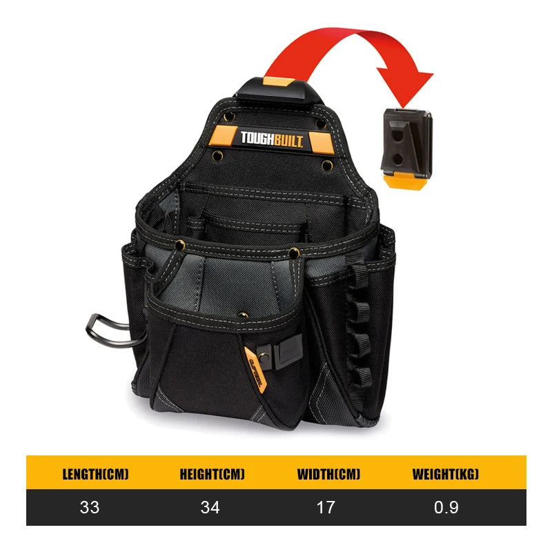 ToughBuilt Contractor Pouch - Large Tool Organizer with Kickstand