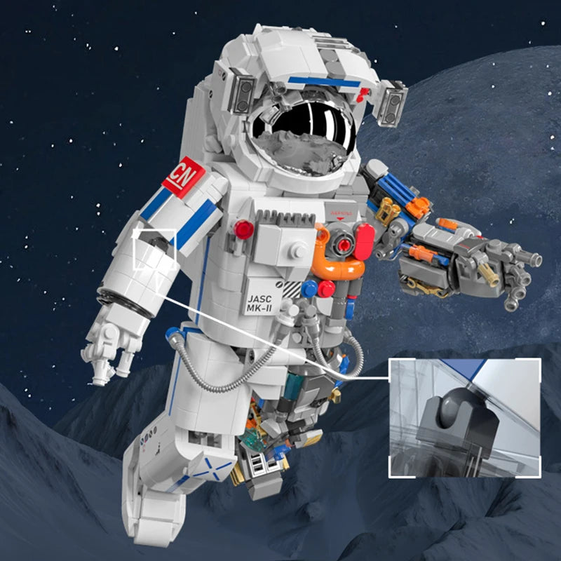 MOC Astronaut Building Blocks - Creative DIY Space Model Set