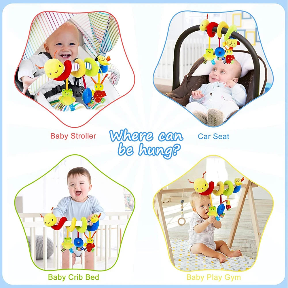 Plush Hanging Baby Rattle & Crib Mobile – Soft Sensory Toy for Infants