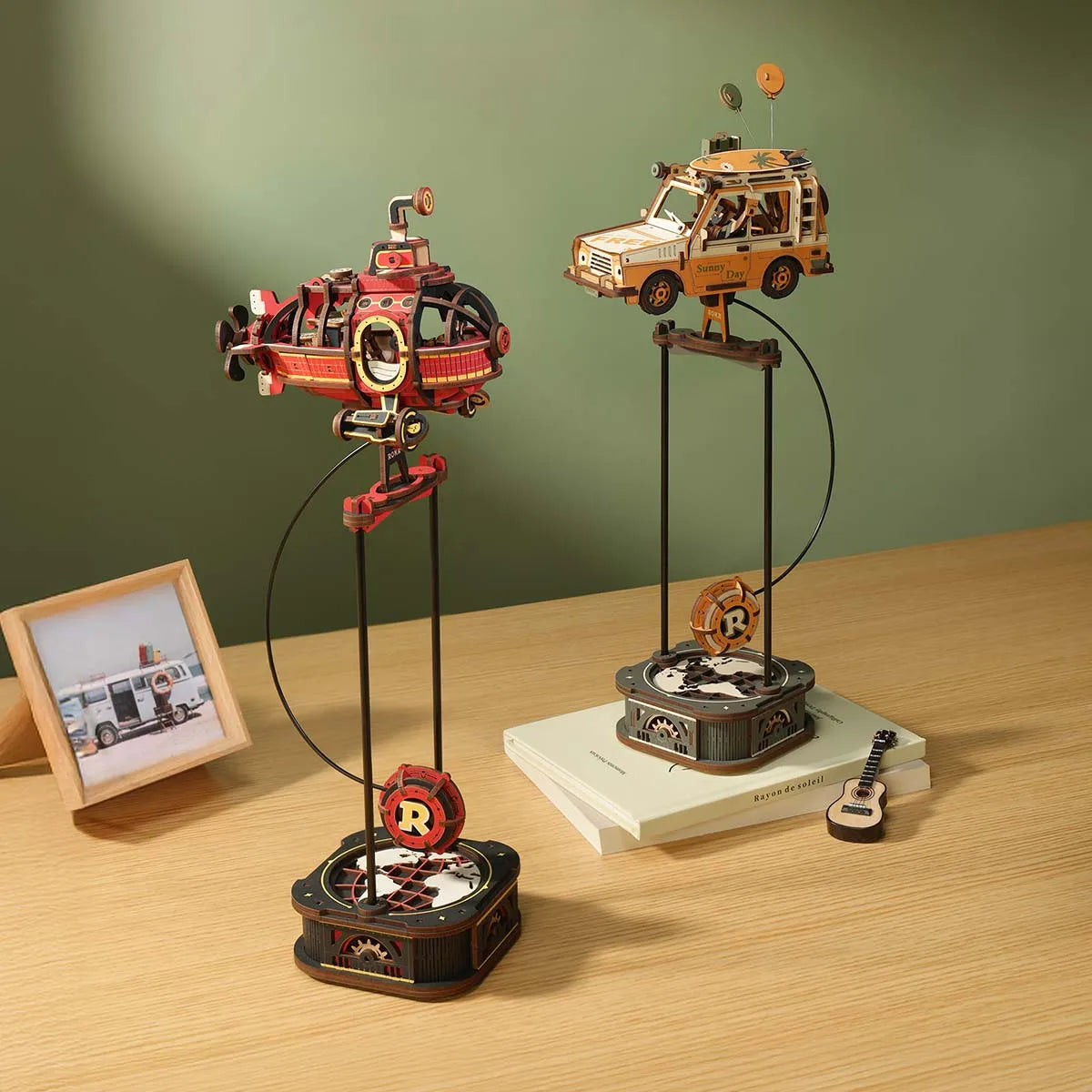 Robotime Kinetic Submarine 3D Wooden Puzzle - Engaging Desk Decor