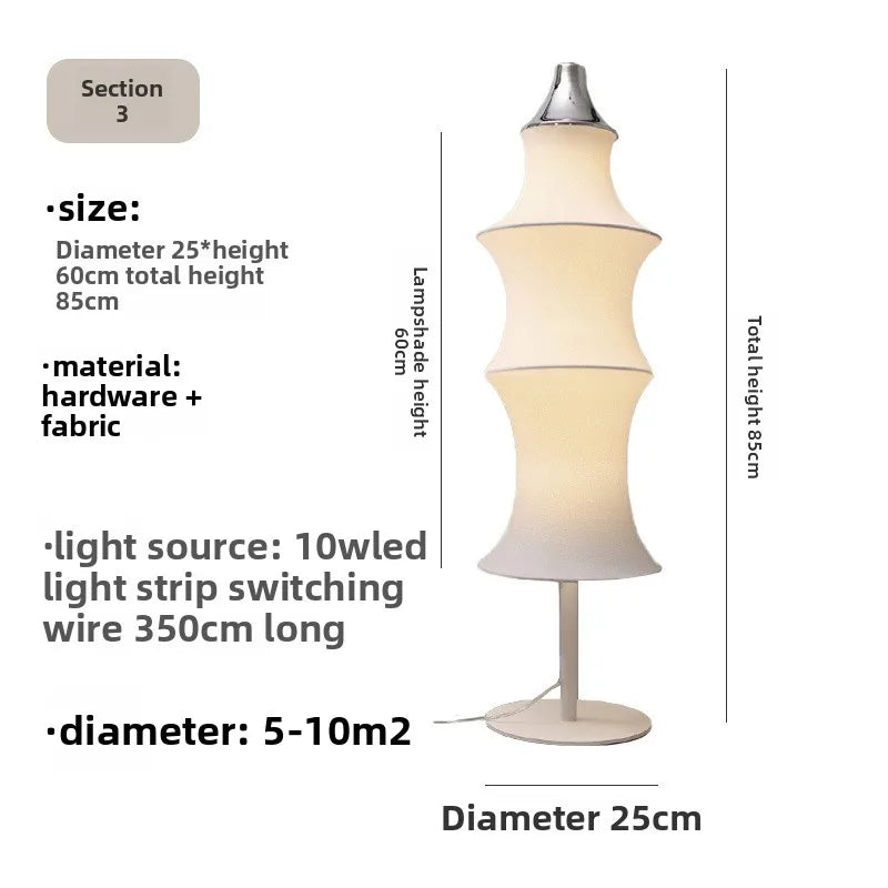 Elegant Modern Silk Art Floor Lamp - LED Lighting for Stylish Decor