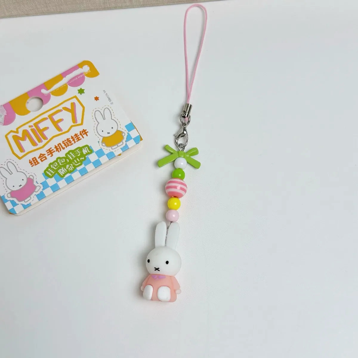 Kawaii Miffy Keychain - Cute Cartoon Rabbit with Bow for Girls