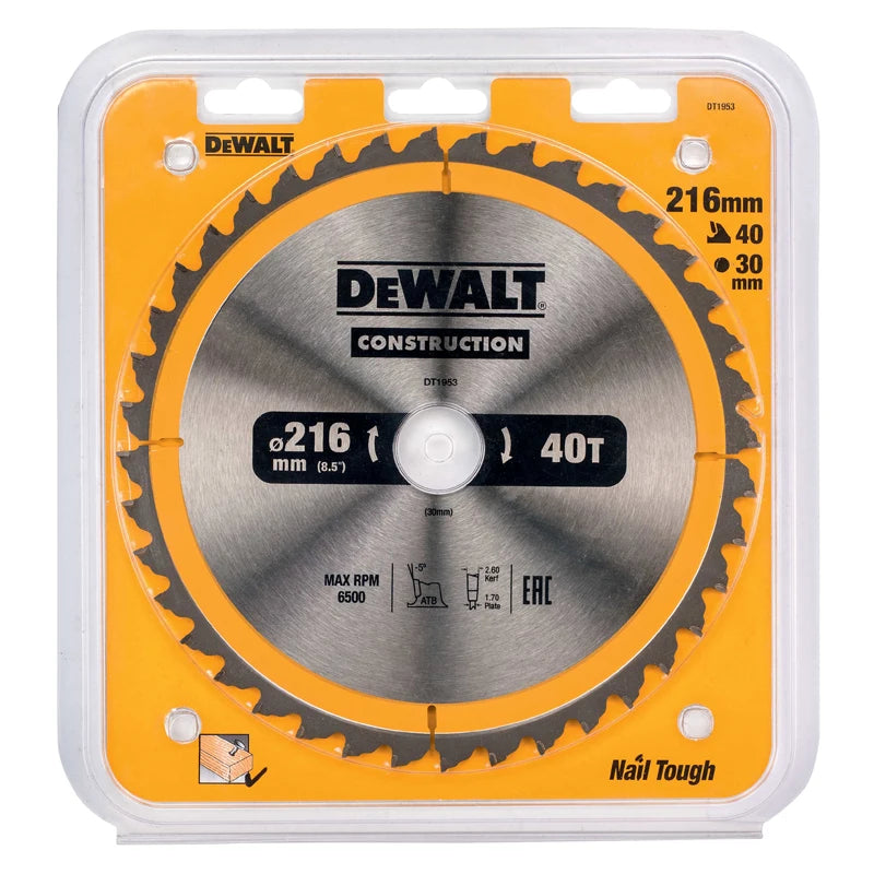DEWALT Wood Saw Blades - 216/254/305MM, 40T/60T/80T, Carbide Precision