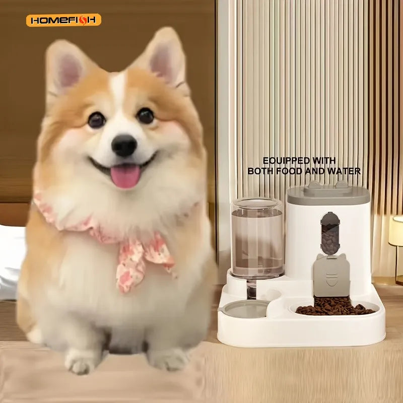 Automatic 2-in-1 Cat Feeder & Water Dispenser - Space-Saving Solution