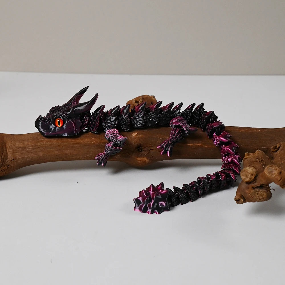 3D Printed Double-Horned Dragon Figurine - Unique Car & Home Decor