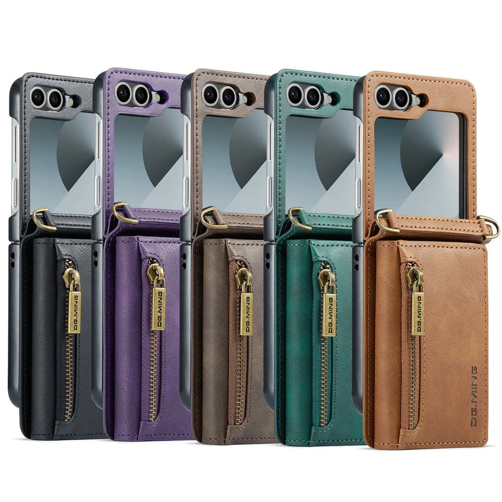 Luxury 2-in-1 Leather Flip Case for Samsung Galaxy Z Flip Series