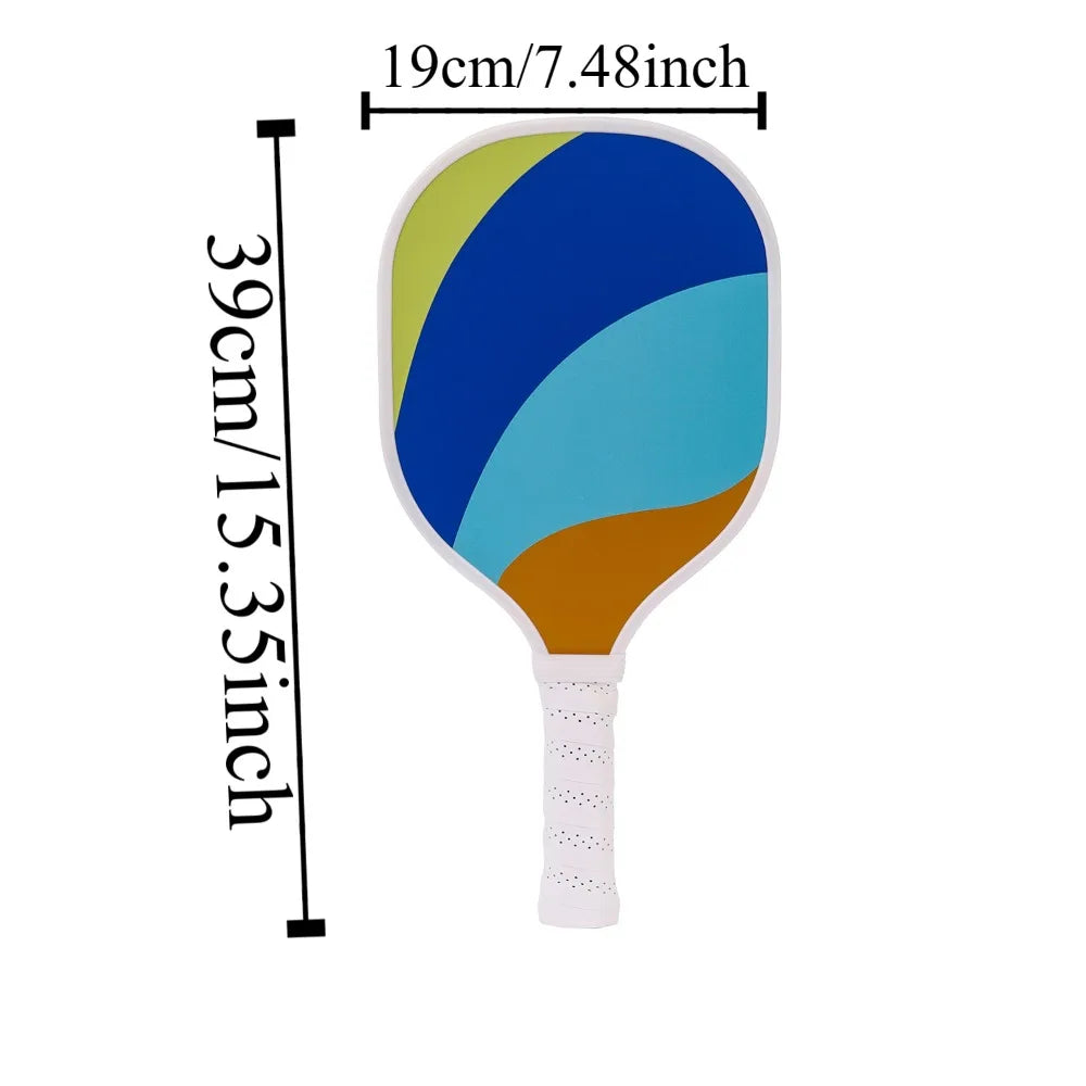 Colorful Wooden Pickleball Paddle - Lightweight, Non-Slip Design