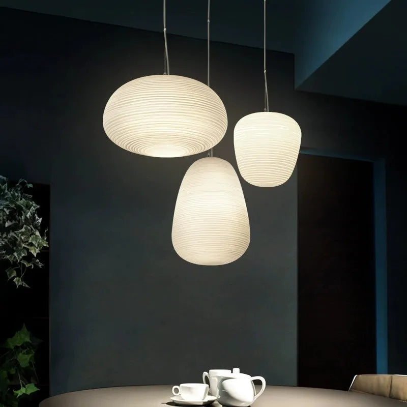 Elegant LED Cocoon Pendant Light - Modern Wabi-Sabi Design