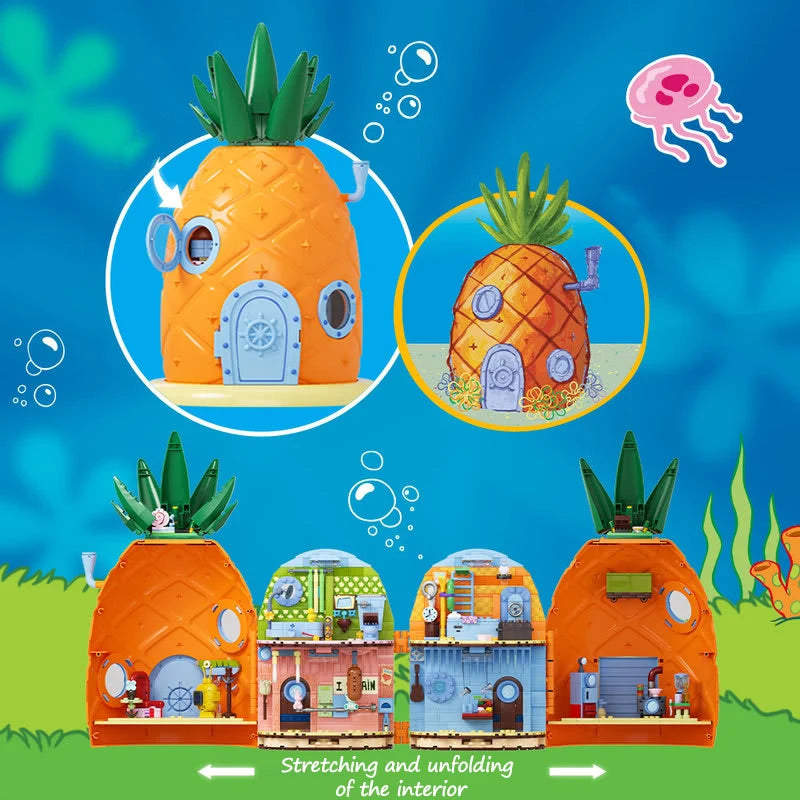 AREA-X SpongeBob Pineapple House Building Set - 1284 PCS Fun!
