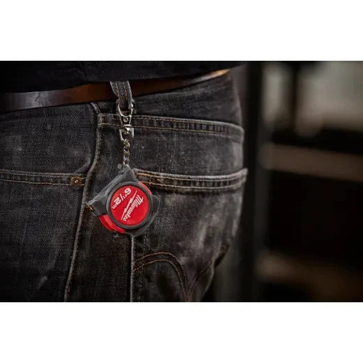 Milwaukee 2M Mini Tape Measure - Compact & Durable with Keychain