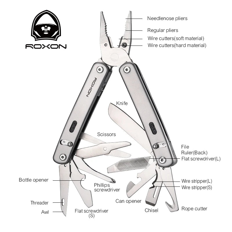 Roxon S804 Flex Multitool - Customizable EDC Tool for Hobbies & Outdoors