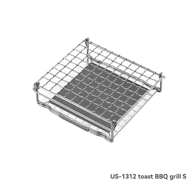 Stainless Steel Folding Grill Net for Outdoor Cooking - Space-Saving Design