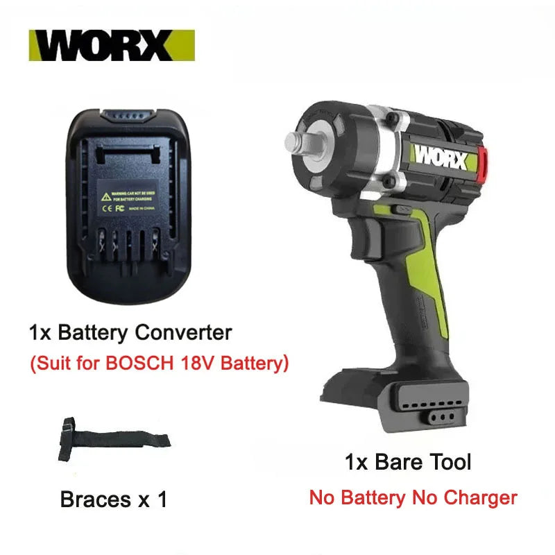 WORX WU270 Cordless Impact Wrench - 700Nm Torque, 3300 BPM Power