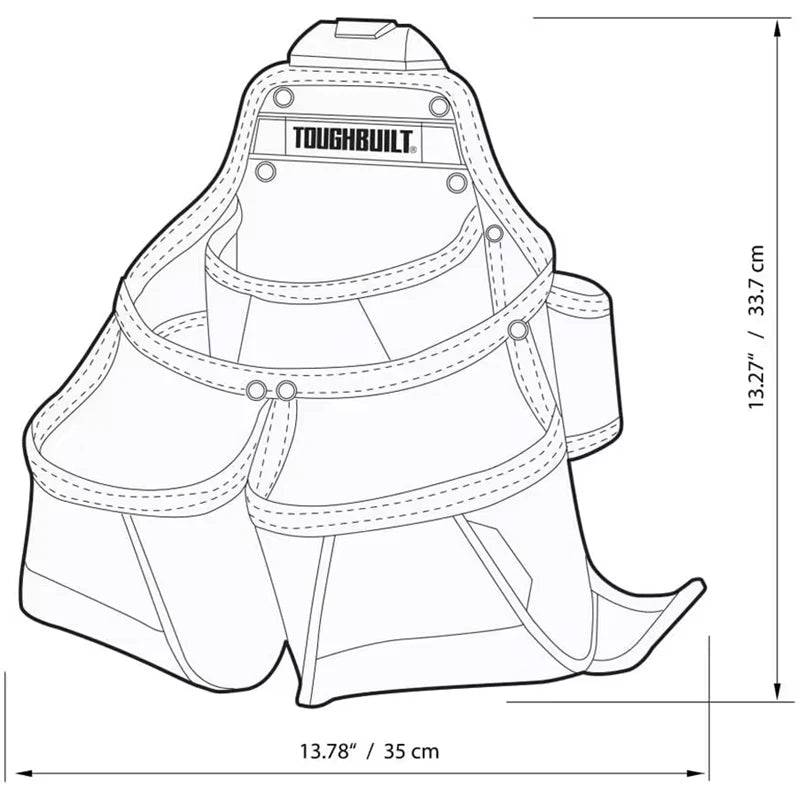 TOUGHBUILT Framer Pouch - Dual-Pocket Tool Belt with Kickstand Design