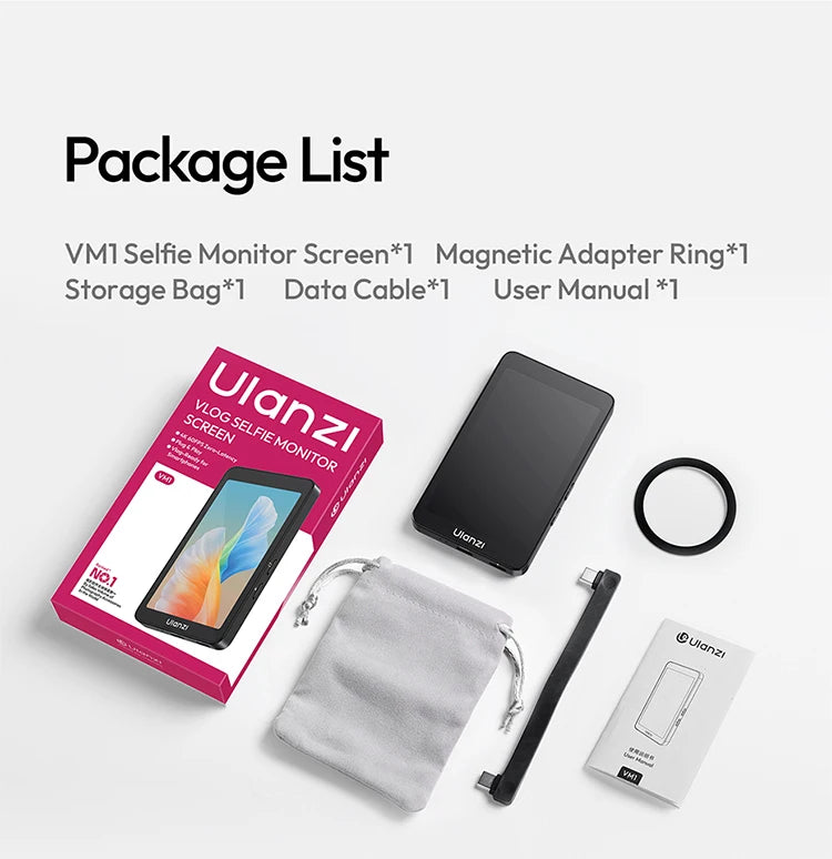 Ulanzi Selfie Monitor for iPhone & Android - Magnetic & HD Display