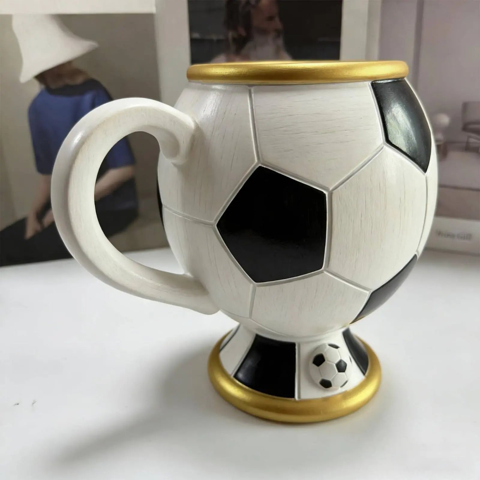 3D Soccer Ball Stainless Steel Mug - Perfect for Football Fans