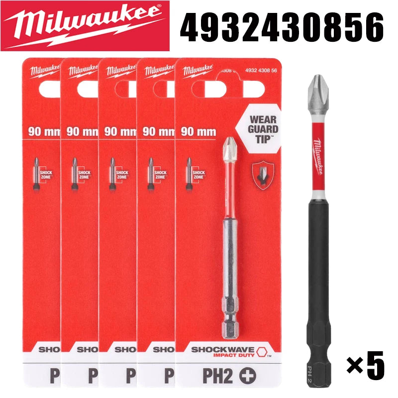 Milwaukee Shockwave PH2 90mm Impact Screwdriver Bit - Durable & Versatile