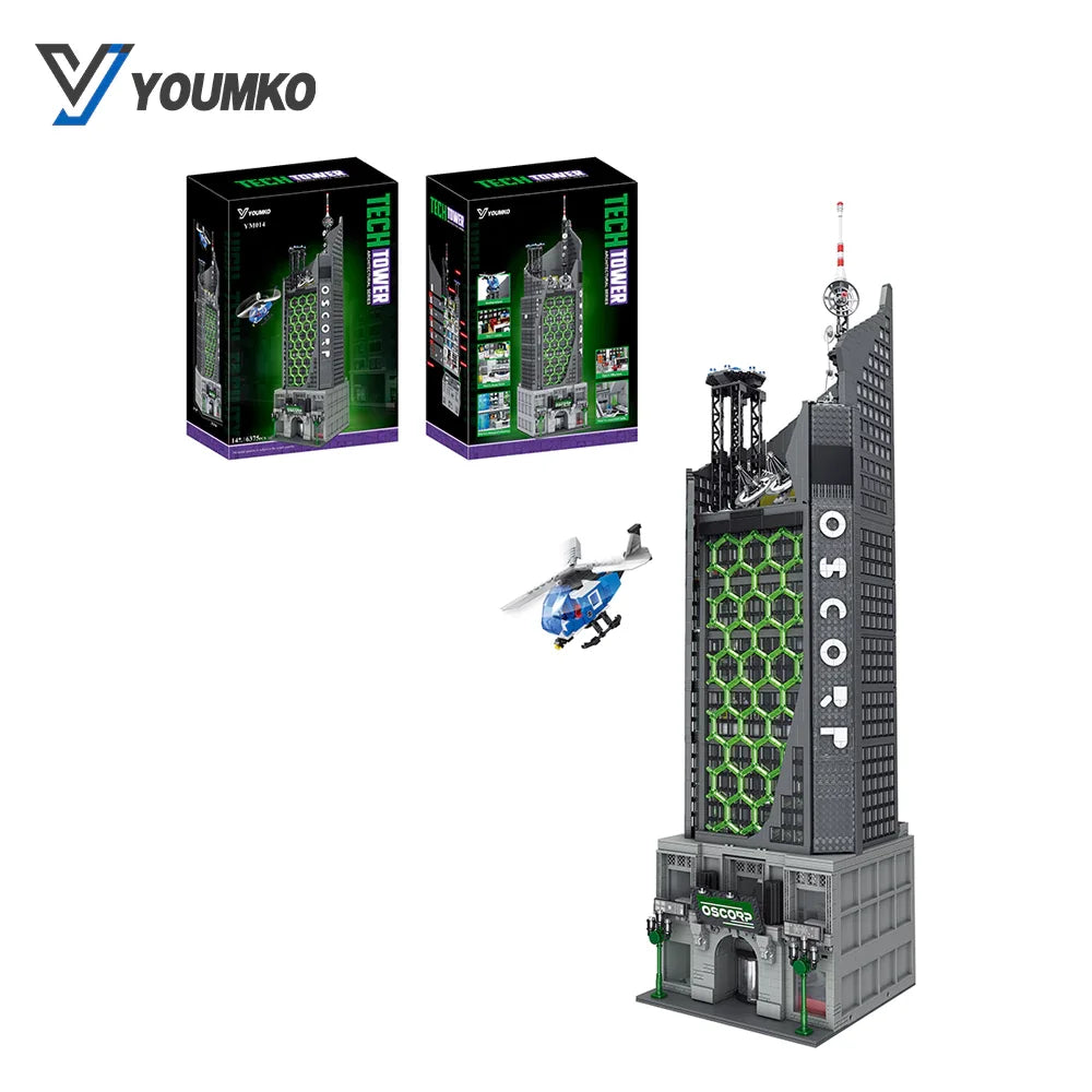 6375PCS Building Blocks Spider Hero Black Tower Model for Collectors