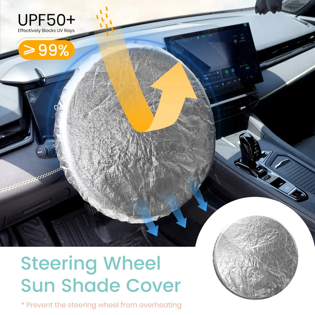 Car Steering Wheel Cover Sun Shade - Double-Layer Insulation