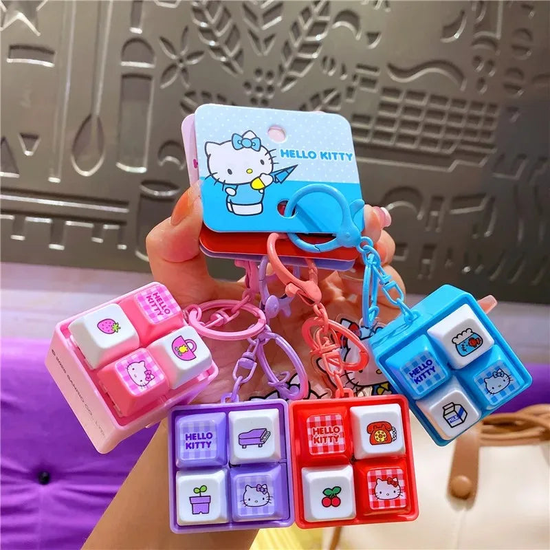 Kawaii LED Light Fidget Toy Keychain - Cute Stress Relief Pendant