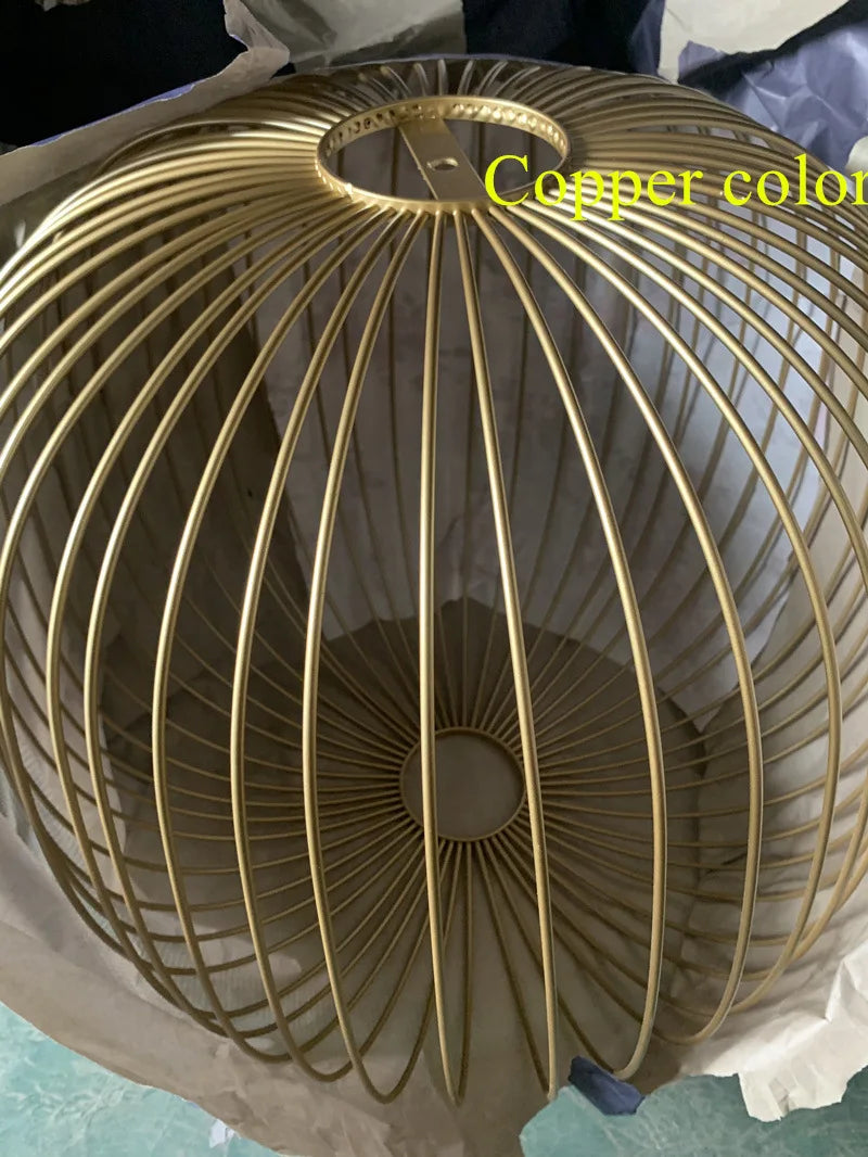 Nordic Mesh Spokes LED Pendant Light - Modern Bird Cage Design