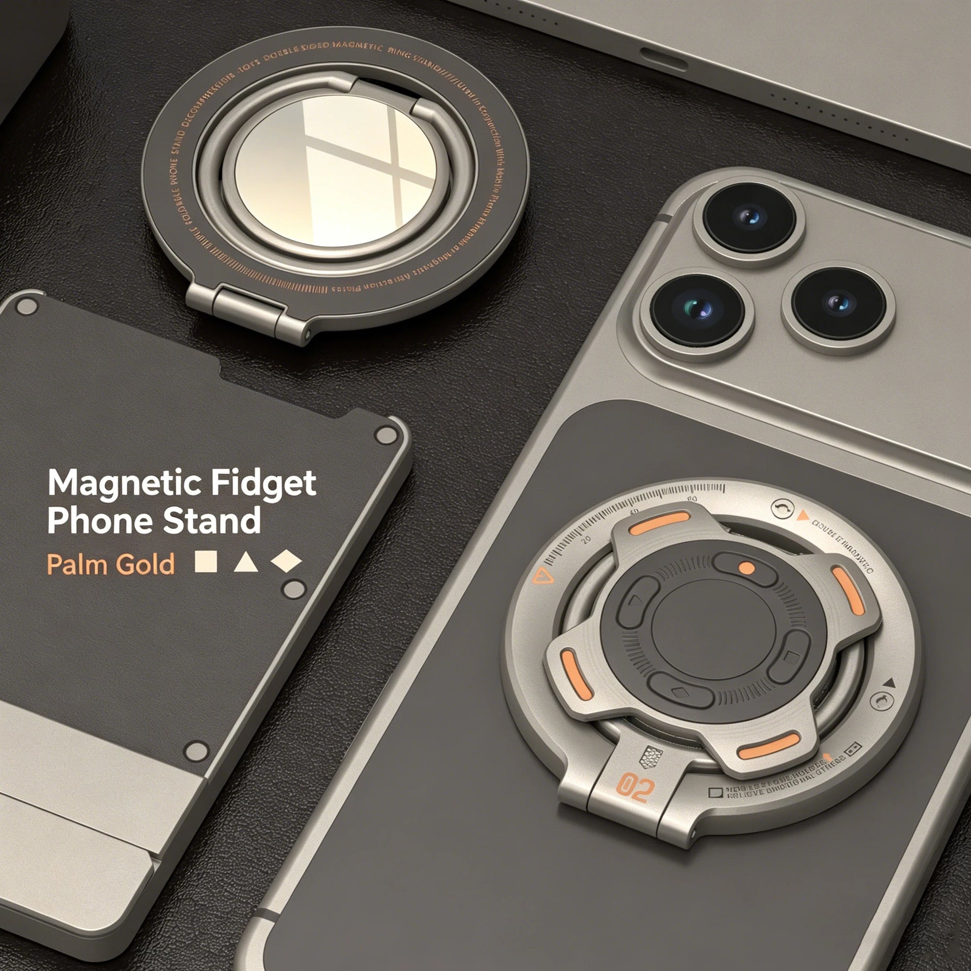 Double-Sided Magnetic Finger Ring Holder for Phone – Portable & Versatile
