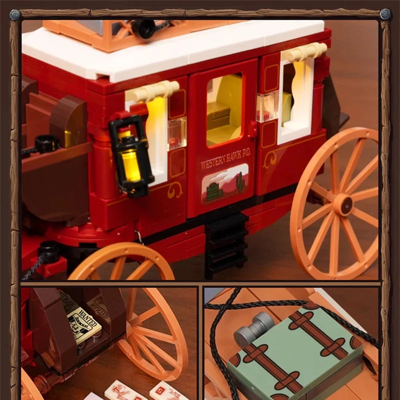 293PCS LED Western Stagecoach Building Blocks - Fun Educational Toy