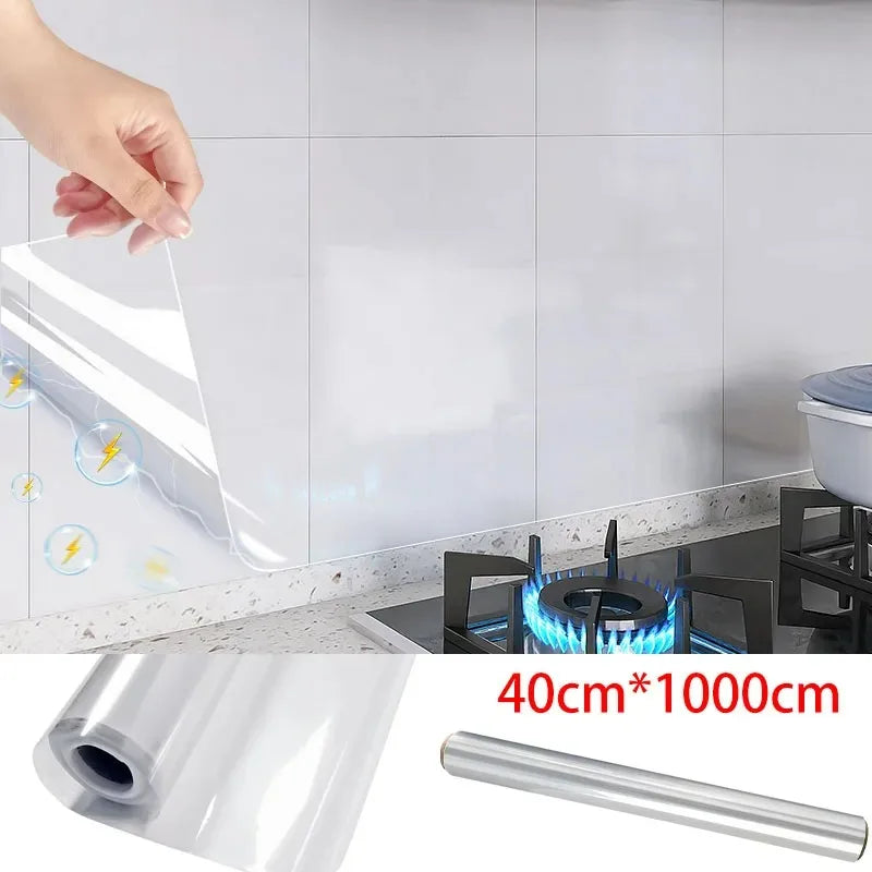 Transparent Electrostatic Wallpaper for Kitchen Oil Prevention