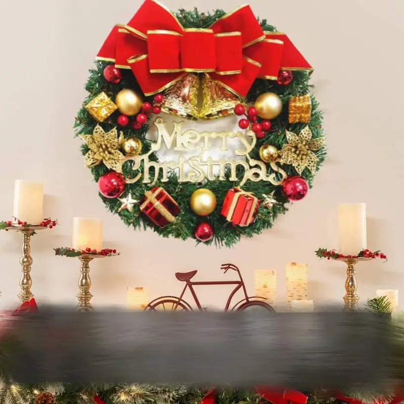 Handmade Christmas Wreath - Lifelike Festive Door & Window Decor