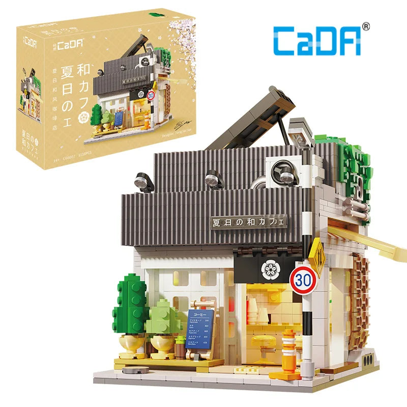 Cada LED City Japanese Style Building Blocks Coffee House Set - 1116Pcs